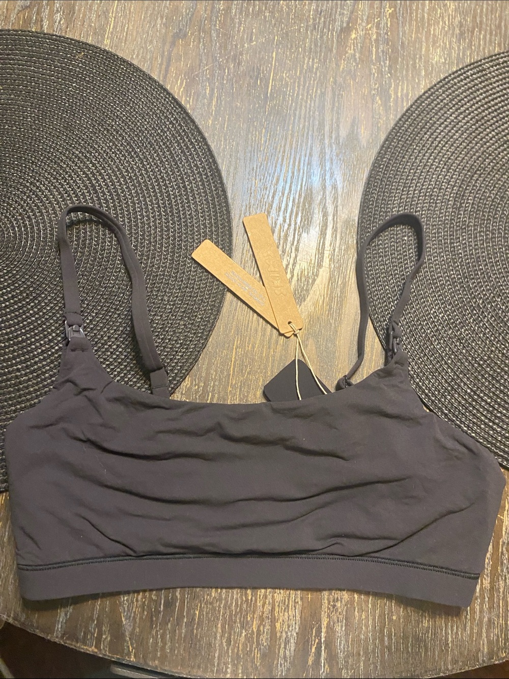 SKIMS Black fits everybody maternity nursing scoop bralette size small onyx